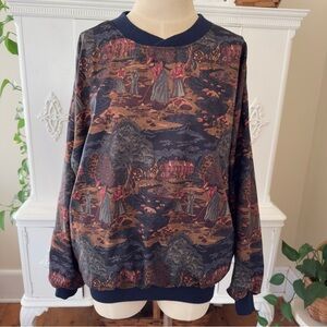 Vintage Roche Reversible Tapestry Golf Pullover